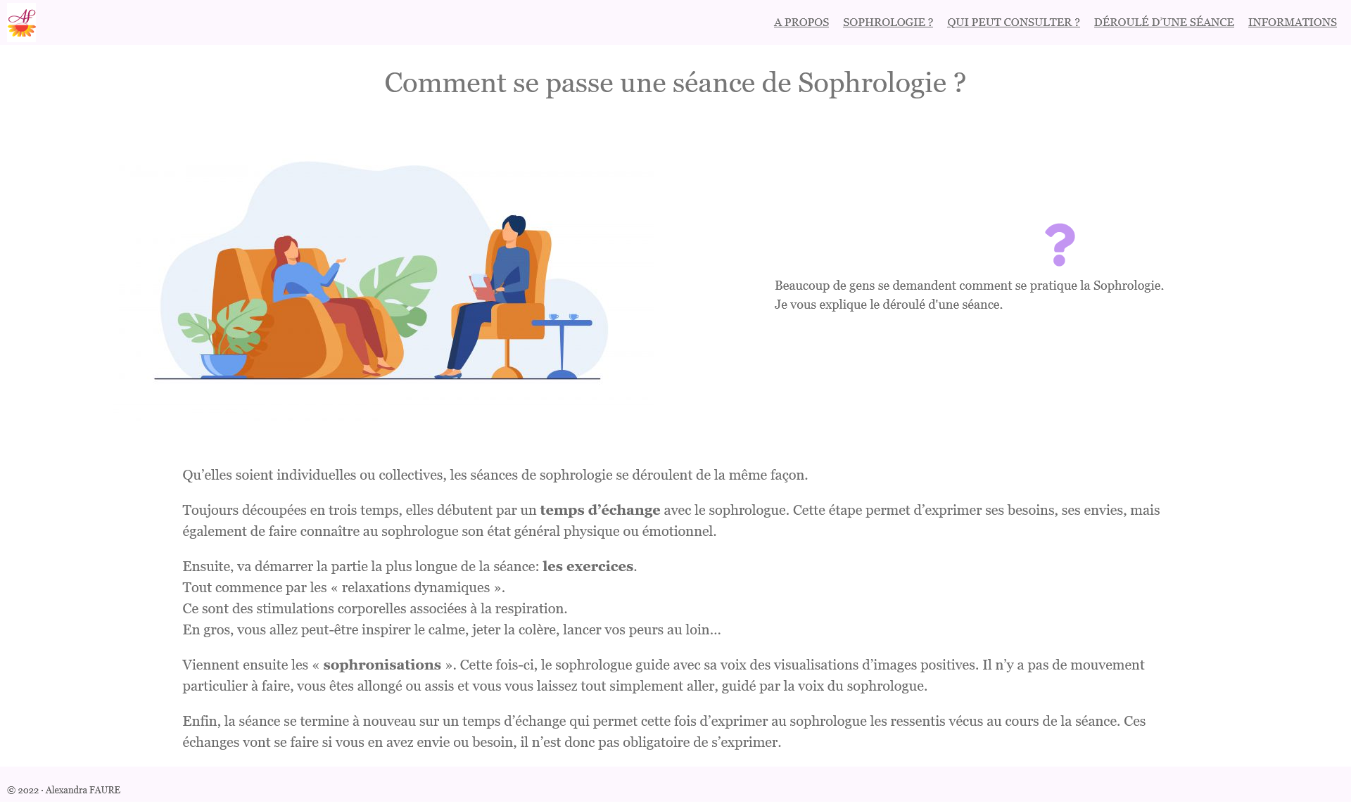 page d'explication séance sophrologie